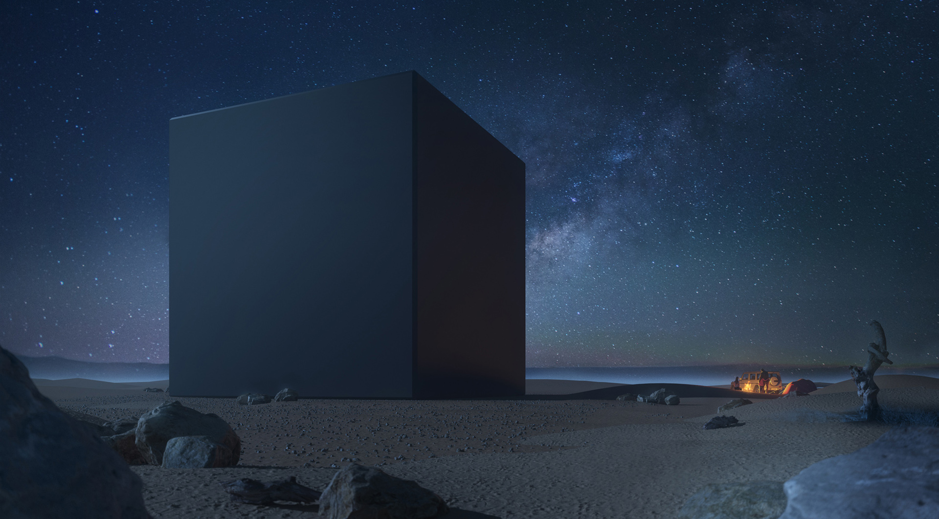 Monolith - 3D visualization of the monument by night